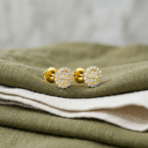 Boucles d'oreilles classiques pour femmes, diamants ronds, plaqué or 18 carats, bijoux à porter au quotidien, nouveau design, usage quotidien, Ramdut Impex RDEar0063 - Product Image 2