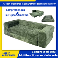 Sofá Cama Doble Rectangular Plegable y Comprimido, Moderno, Convertible, de Espuma Ecológica, Envasado al Vacío, para Uso en Hoteles y Salas de Estar