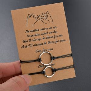 不锈钢3代奶奶妈妈母亲女儿孙女圆魅力拉钩发誓保证情侣手链 - Product Image 4
