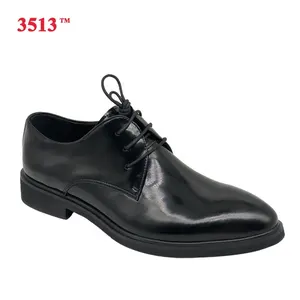 รองเท้าหนังสิทธิบัตรแท้สีดำรองเท้าสำนักงานสำหรับผู้ชายรองเท้าทางการ