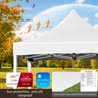 Auvent publicitaire pliable à quatre coins avec logo personnalisé, structure en acier, pare-soleil blanc, imperméable, portable pour salons professionnels et événements