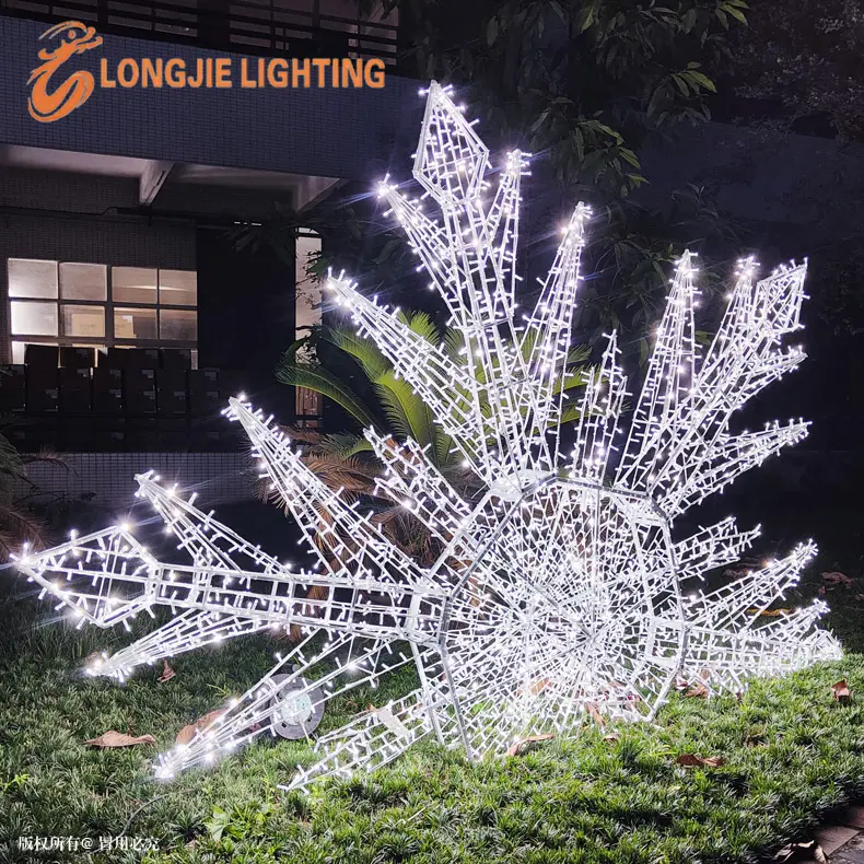 H:2.4M IP65 waterproof LED rope lights decoration snowflake motif light christmas