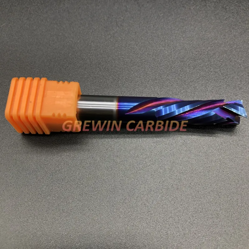 Grewin-Tungsten Carbide 3F Composite Milling Cutter Right Hand with nano blue coating