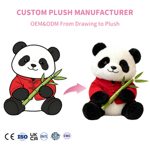 Peluche Realistico <span class=keywords><strong>Panda</strong></span> Bianco e <span class=keywords><strong>Nero</strong></span>, Giocattolo Kawaii Appesantito con Imbottitura in Cotone PP per Anniversari - Product Image 1