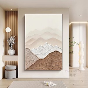 Abstract Landscape Oil Painting Hand Painted Canvas <b>Art</b> For Living Room Entryway Wall Decor 100% Handmade Modern Mountain Scene - Product Image 2