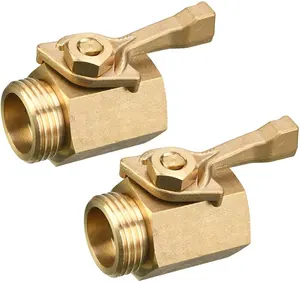 ירוק Valve Heavy Duty פליז גן צינור לכבות שסתום, 3/4 אינץ, 2-חבילה עם 2 צינור מנקי