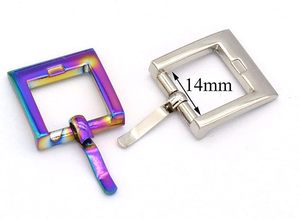 Strap Buckle Square Center Bar Buckles Pin Buckle Plated Buckle Belt Buckle <b>Bracelet</b> Buckle For Bag Luggag Shoes Mm PCS <b>Rainbow</b> - Product Image 2