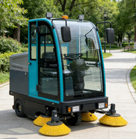 Balayeuse de voirie électrique compacte et mini avec moteur, pompe de nettoyage à entraînement par engrenages, 6 heures de fonctionnement continu, réservoir d'eau et de déchets