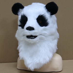 Masque en peluche en forme de tête de panda, taille unique, pour Halloween, cosplay, fête, accessoire de costume - Product Image 2