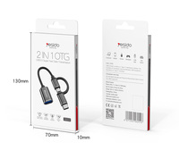 GS02 Yesido Câble adaptateur 2 en 1 Micro Type C Otg pour téléphone portable Usb A Femelle vers Mâle Type C Usb C Micro Câble adaptateur pour Samsung