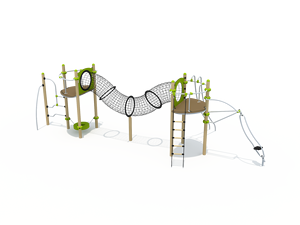 Série PE Board : Équipement de jeu extérieur en plastique et métal pour enfants, ensemble de jeu multifonctionnel avec filet d'escalade, tunnel, échelle et parcours de cordes - Product Image 3
