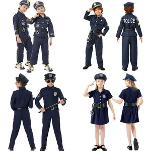 Kostum Halloween panas untuk anak-anak, petugas polisi kostum cosplay untuk pertunjukan dan pesta