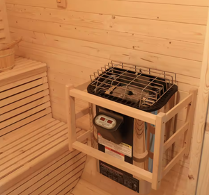 Sauna extérieur en bois massif de pin blanc pour 4 à 6 personnes, de type villa carrée, avec chauffage électrique de 9 kW, sauna traditionnel - Product Image 4
