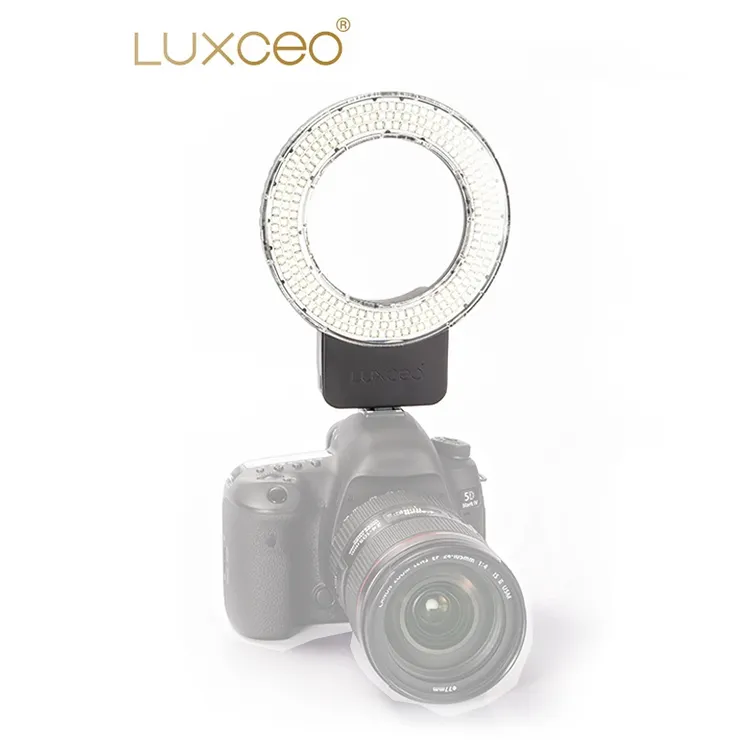 LUXCEO P01 7WLEDリングライト3000-6000Kフィルム撮影/ニュースインタビュー用のカメラ/DSLRのバイカラーカメラフィルライト