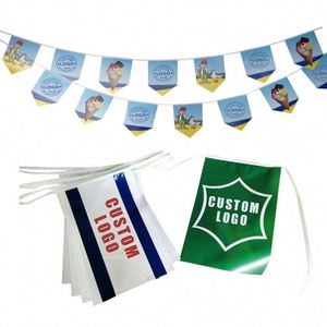 ธงสามเหลี่ยมตกแต่งแบบแขวน ขนาด A5 ธงสามเหลี่ยมหลากสี ธงประดับแบบสาย - Product Image 1