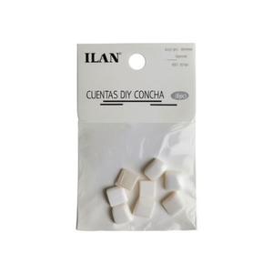 Perline di conchiglia Ilan da 10 mm, quadrate, colore naturale, per creazione di gioielli fai da te, 8 pezzi - Product Image 1