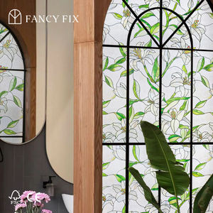 Pellicola Privacy per Finestre in PVC, Moderna Decorazione Effetto Vetro Colorato, Protezione UV, Adesivi Statici per Vetri Senza Colla - Product Image 1