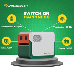 Station d'alimentation portable 3600Wh avec contrôleur MPPT, générateur solaire 1200W pour le camping et la maison, Cola 3600 - Product Image 1