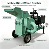Broyeur à bois diesel portable, modèle 500, 40 kW, 1 tonne par heure, broyeur multifonctionnel pour bords de bois, herbes, cartons
