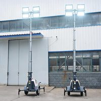 Mini Tragbarer Lichtmast Kleiner Anhänger-Montierter Diesel-Lichtmast Einfach zu Transportieren für Kleine Baustellen