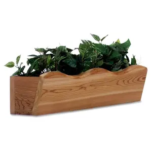 JUNJI 농가 나무 화분 상자 사용자 정의 만든 난간 나무 꽃 상자 소박한 나무 창 상자 화분