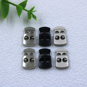 Hợp kim hai lỗ có thể điều chỉnh đàn hồi dây kim loại khóa cuối TOPE điều chỉnh cho quần áo dây chuỗi Stopper cho dây thừng dây rút may mặc - Product Image 1