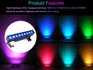 Ngoài trời IP65 không dây dẫn tường Máy giặt 9x18W rgbaw UV pin Powered Đèn sân khấu với wifi ứng dụng điều khiển - Product Image 3