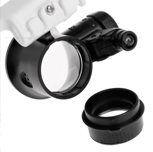 8X 15X 23X 2 एलईडी लाइट्स क्लॉक रिपेयर दूरबीन चश्मा एडजस्टेबल हेडबैंड मैग्निफाइंग ग्लास के साथ - Product Image 3