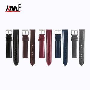 Correa de Reloj de Cuero de Grano de Becerro Italiano de Diseño Elegante Importada de China, Hebilla de Acero Inoxidable Acolchada - Product Image 1