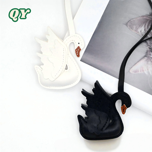 QY Cute Swan PU <b>Leather</b> <b>Keychain</b> Bag Charm Animal Pendant Eco-Friendly Fashion Accessories for Women Girls - Product Image 1