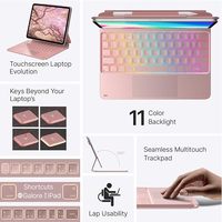 Casing Keyboard Nirkabel Magic Keyboard Typecase Rose Gold untuk iPad Pro 11 Inch & Air 11 dengan Trackpad LED RGB Backlit
