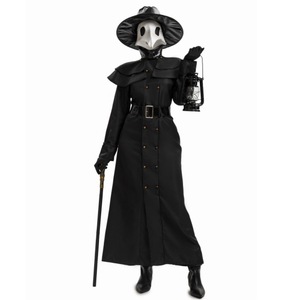 Costume de Médecin de la Peste, Manteau Long Noir avec Chapeau, Masque, Canne, Lanterne, Halloween, Cosplay, Spectacle Scénique, Tailles S à 5XL - Product Image 2