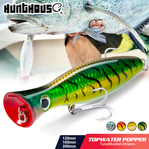 Señuelo de Pesca Flotante Tipo Popper, Cebo Duro de Boca Grande para Agua Salada, Ideal para GT, Atún y Lubina, Aparejos Artificiales - Product Image 1
