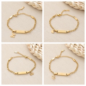 Pulsera de Barra Personalizada con Logotipo, Nombre DIY, Joyería para Mujer, Mariposa, Corazón, Chapado en Oro, Acero Inoxidable, Grabado, Personalizable - Product Image 3