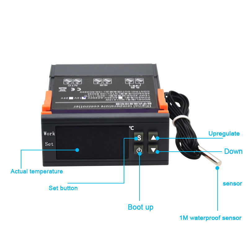 AC110V 220V thermostat adjustable temperature controller switch temperature controller thermostat MH-1210W(图2)