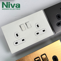 Prise murale en acier inoxydable NIVA NV5 avec USB-C 13A, installation facile, norme britannique
