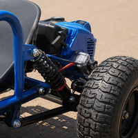 Go Kart de Gasolina de 90cc y 2 Tiempos, Mini Buggy Todoterreno para Niños con Manillar, Llantas de 4 y 6 Pulgadas, Asiento Individual, Arranque Manual y Frenos de Disco