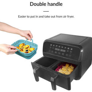Sans BPA non toxique grand 8 pouces rectangle carré <span class=keywords><strong>en</strong></span> <span class=keywords><strong>silicone</strong></span> pliable doublures de friteuse à <span class=keywords><strong>air</strong></span> plaque de cuisson <span class=keywords><strong>en</strong></span> <span class=keywords><strong>silicone</strong></span> <span class=keywords><strong>pour</strong></span> friteuse à <span class=keywords><strong>air</strong></span> - Product Image 5