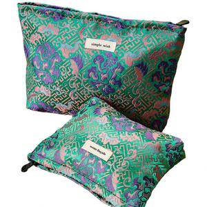Large Capacity Jacquard Canvas Women's Cosmetic Bag Chinese Style Portable Cosmetics <b>Storage</b> Bag with Holographic Feature - Product Image 1
