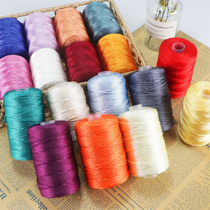 여름 태양 모자를위한 중간 조잡한 얼음 대마 뜨개질 원사 DIY 손으로 짠 가방 슬리퍼 쿠션 밝은 실크 중공 크로스 스티치 재봉 - Product Image 2