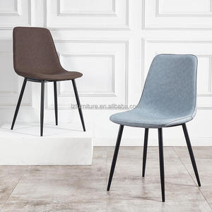 Chaise de restaurant moderne en cuir PU, couleur turquoise, design contemporain, mobilier de salle à manger durable, usage commercial - Product Image 2