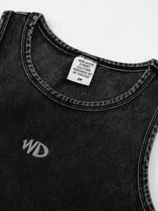 Women's Gray Sleeveless Tank Top Crew Neck Solid Color Cotton Jersey Casual Wear Breathable Regular Fit All Seasons - Product Image 6