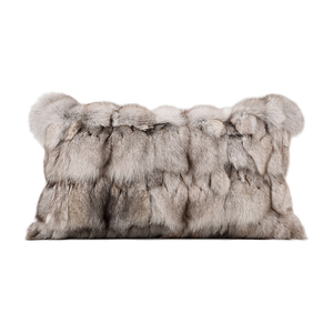Luxueux gris <span class=keywords><strong>café</strong></span> <span class=keywords><strong>renard</strong></span> fourrure taie d'oreiller hôtel modèle chambre canapé salon Villa taille housse de coussin décoratif et coussins - Product Image 6
