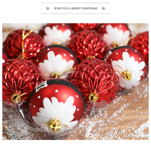 Bola de adornos navideños pintados irrompibles para colgar en Navidad, 12 Uds., juego de bolas navideñas de plástico, adornos navideños para árboles - Product Image 5
