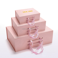 Boîtes cadeaux rigides pliables en papier avec ruban, bon marché, pour vêtements, chaussures, maquillage, sacs à main, emballages en papier