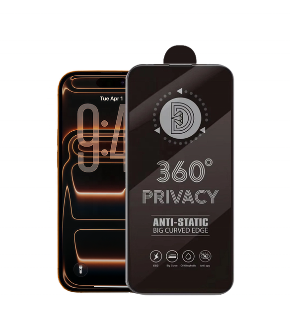 360 Degree Privacy Screen Protector 2.5D ESD 0.33mm Bulk Unpackaged OEM ODM for iPhone 17 16 15 14 13