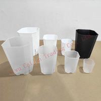 Grand pot carré transparent en plastique pour plantes, idéal pour bonsaïs, succulentes, orchidées, décoration de jardin et usage extérieur
