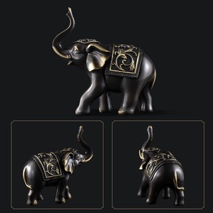 New Chinese-style creative high-end brass handicraft <b>elephant</b> <b>decorative</b> piece, lucky charm home wine cabinet sample room soft d - Product Image 3