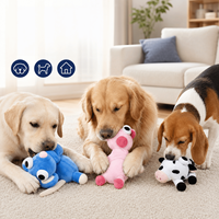 Jouets en peluche pour chiens en gros avec sons, animaux à corps long avec doubles clochettes, résistants à la mastication