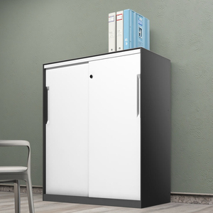 2-Door Metal Mobile Office Storage <b>File</b> Cabinet Double Tiers Foldable with Waterproof Steel Handle for School Furniture - Product Image 3
